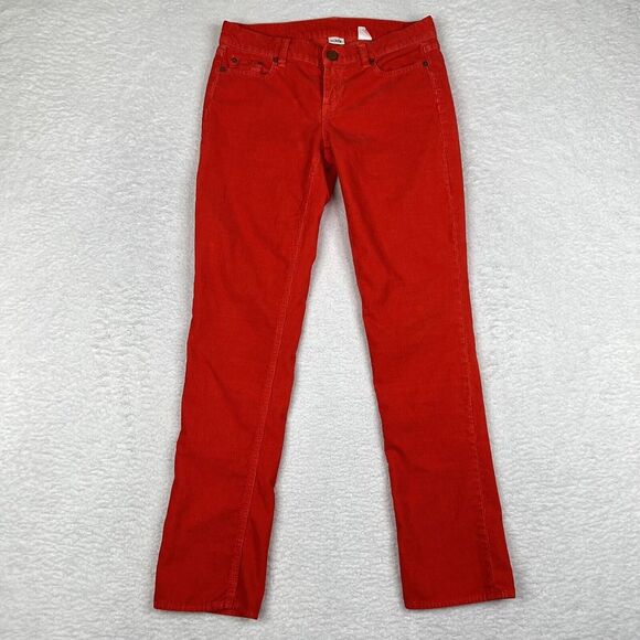 J. Crew Pants - J Crew Pants Womens 25S Red Corduroy Skinny Leg Matchstick City Fit Cotton